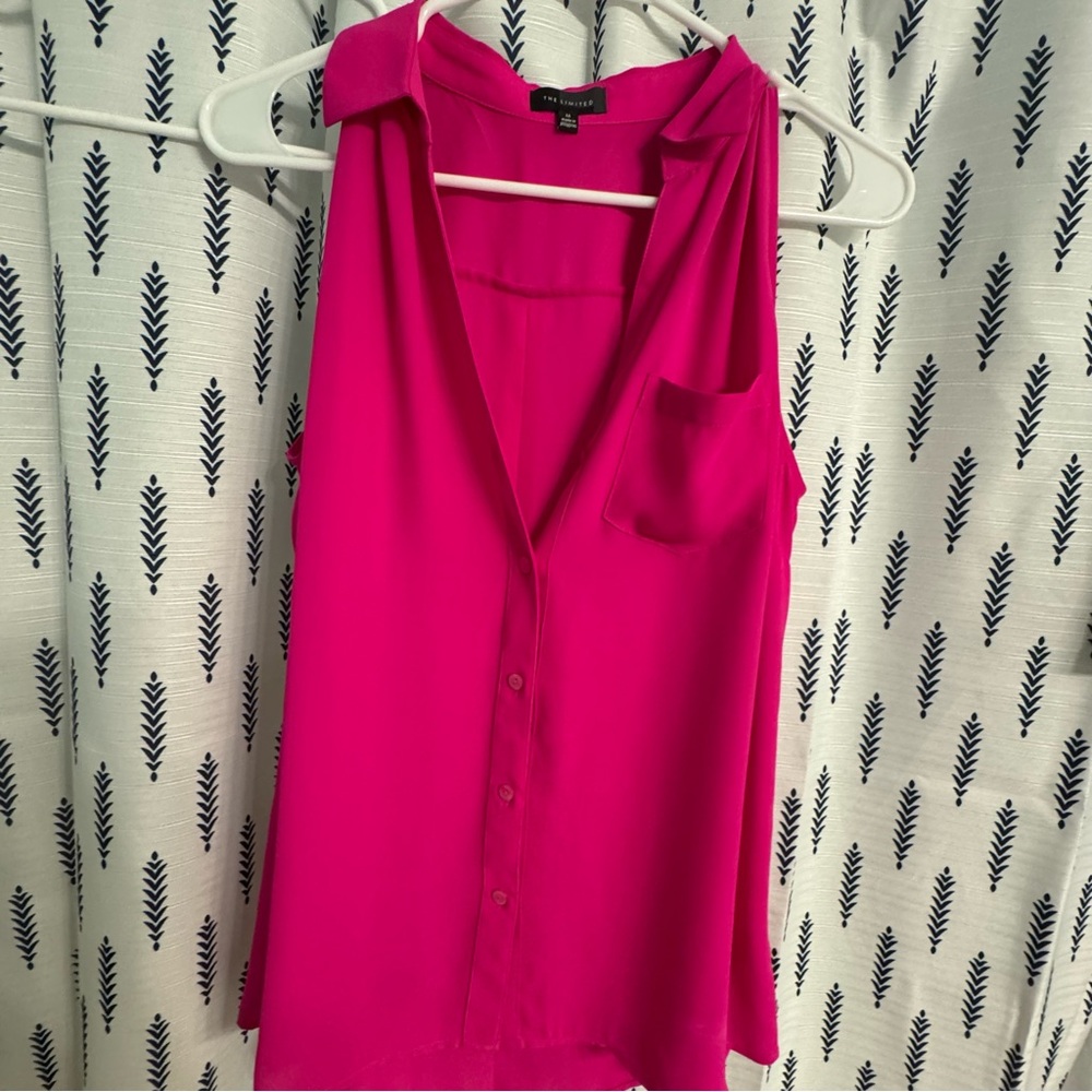 The Limited Bright Pink Sleeveless Blouse